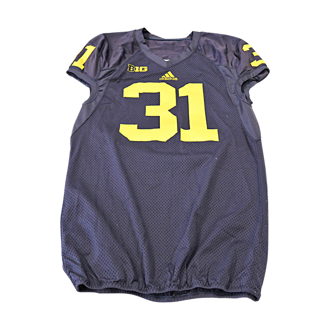 Scott Sypniewski Michigan Wolverines Team Issued 2013 Black Jersey #31 Jersey (Size: 46) 