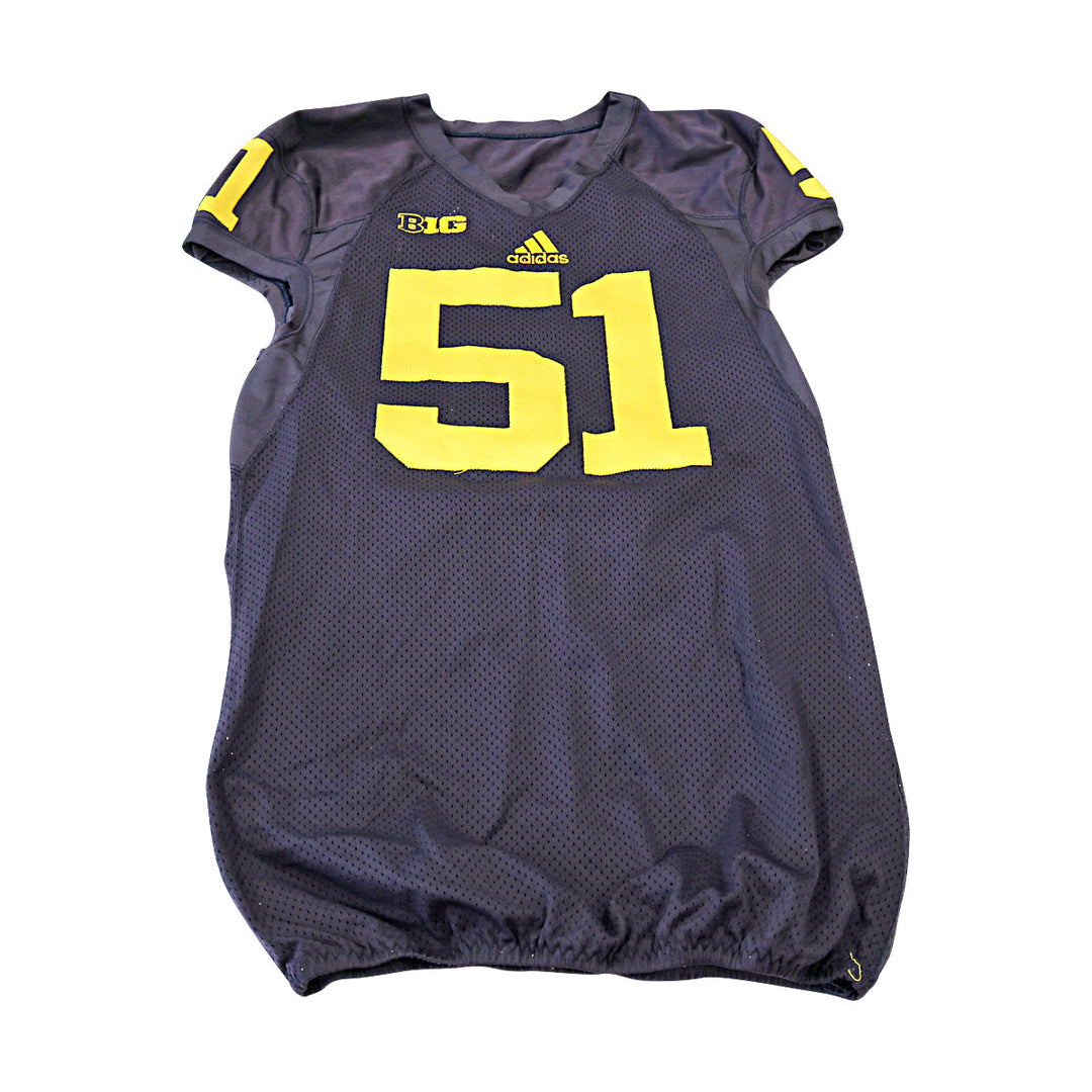 Michigan Wolverines Team Issued 2013 Black Jersey #51 Jersey (Size: 44) 