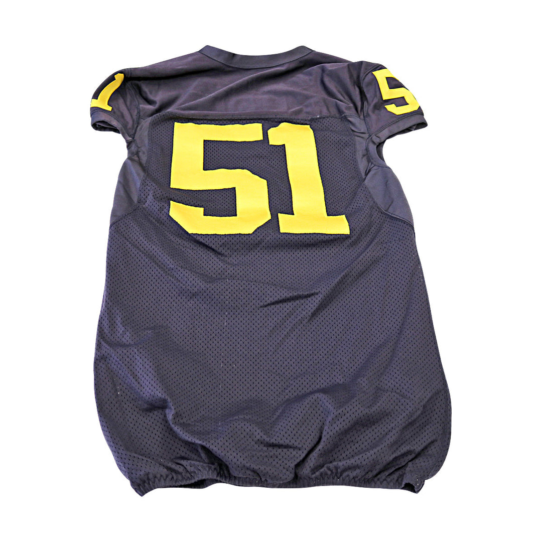 Michigan Wolverines Team Issued 2013 Black Jersey #51 Jersey (Size: 44) 