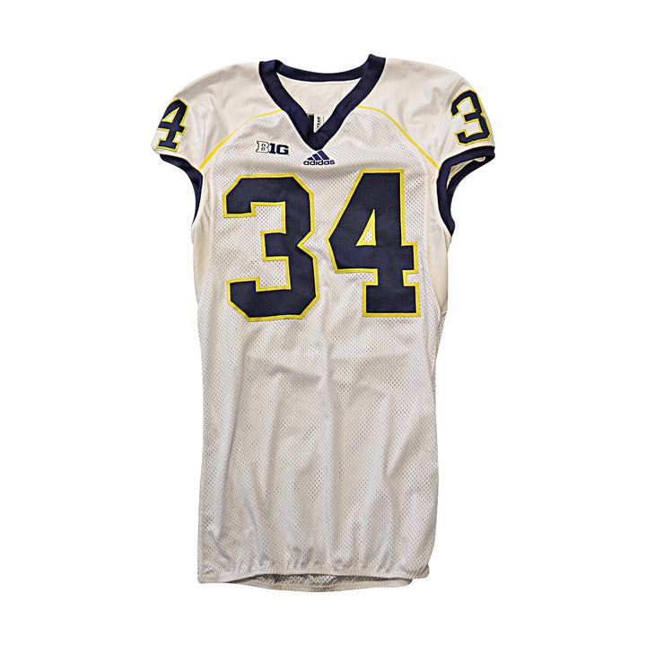 Michigan Wolverines Team Issued 2013 #34 Away Jersey (Size 44)