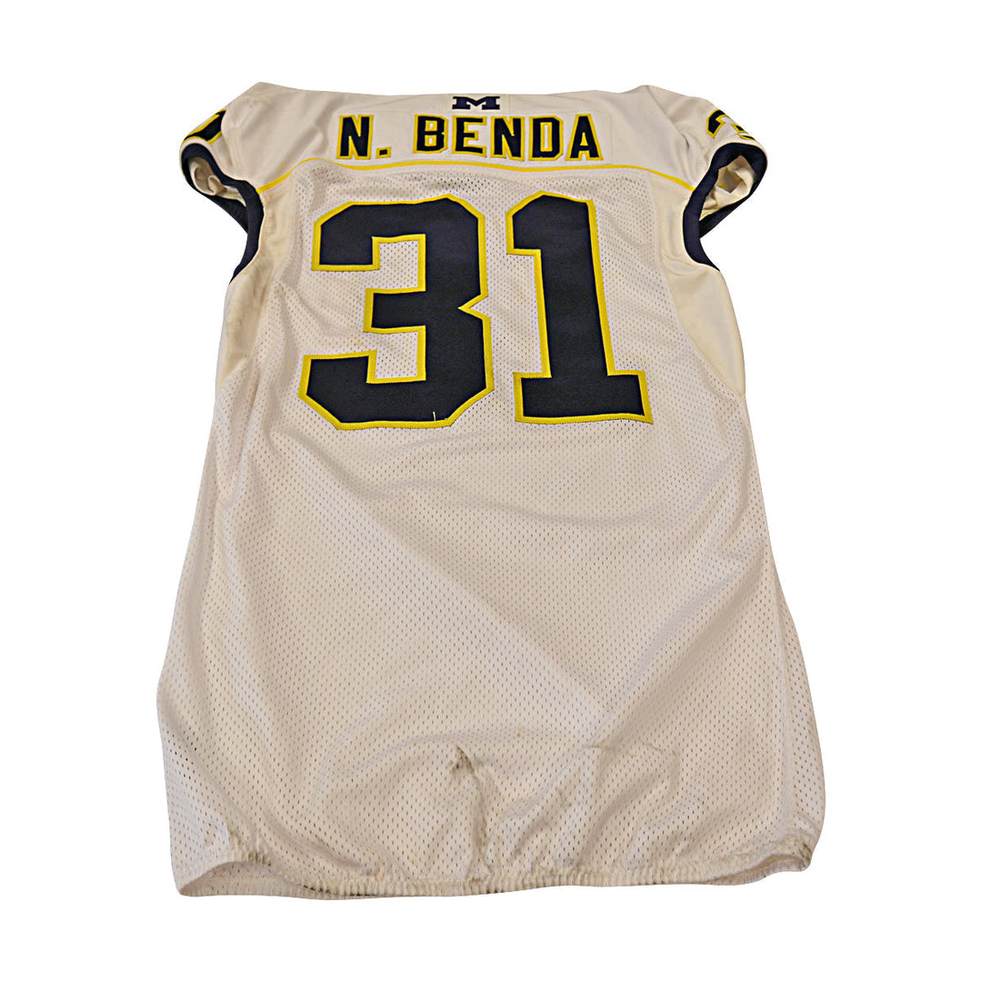 Nick Benda Michigan Wolverines Team Issued 2013 #31 Away Jersey (Size 46)
