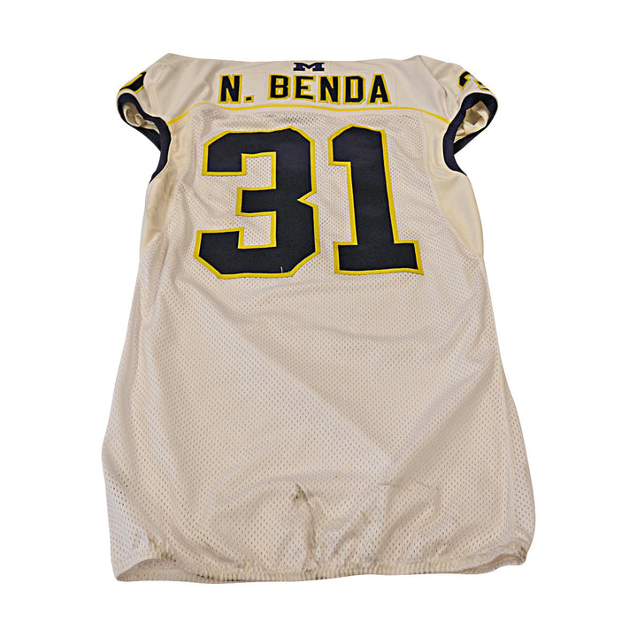 Nick Benda Michigan Wolverines Team Issued 2013 #31 Away Jersey (Size 46)