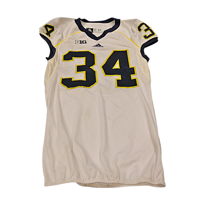 Michigan Wolverines Team Issued 2013 #34 Away Jersey (Size 44)
