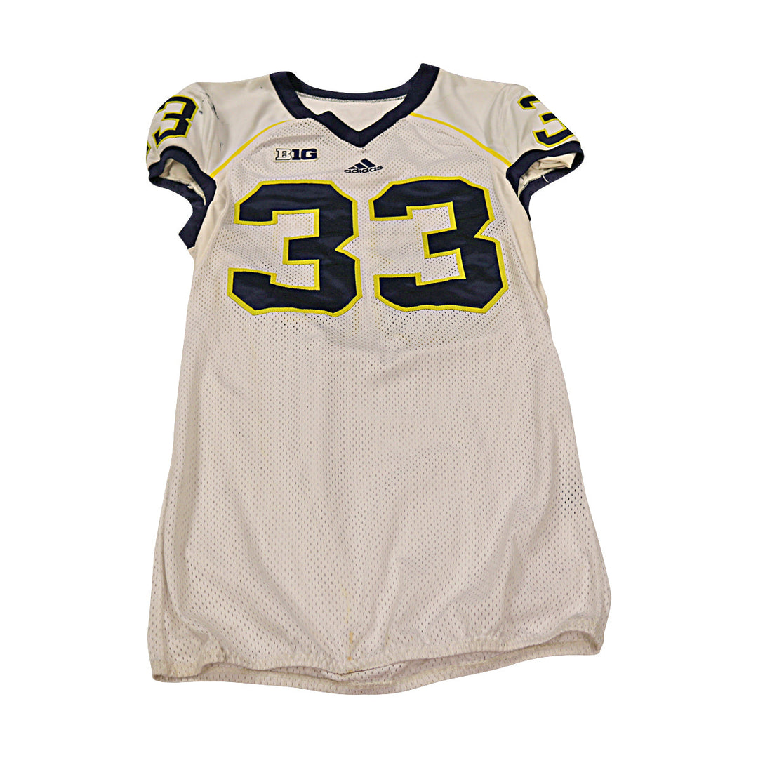 Wyatt Shallman Michigan Wolverines Team Issued 2013 #33 Away Jersey (Size 44)