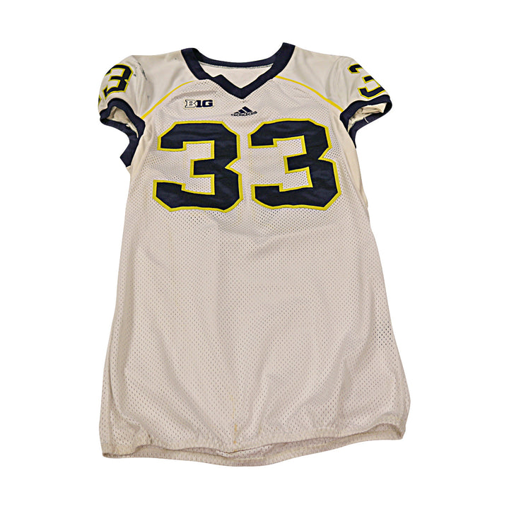 Wyatt Shallman Michigan Wolverines Team Issued 2013 #33 Away Jersey (Size 44)