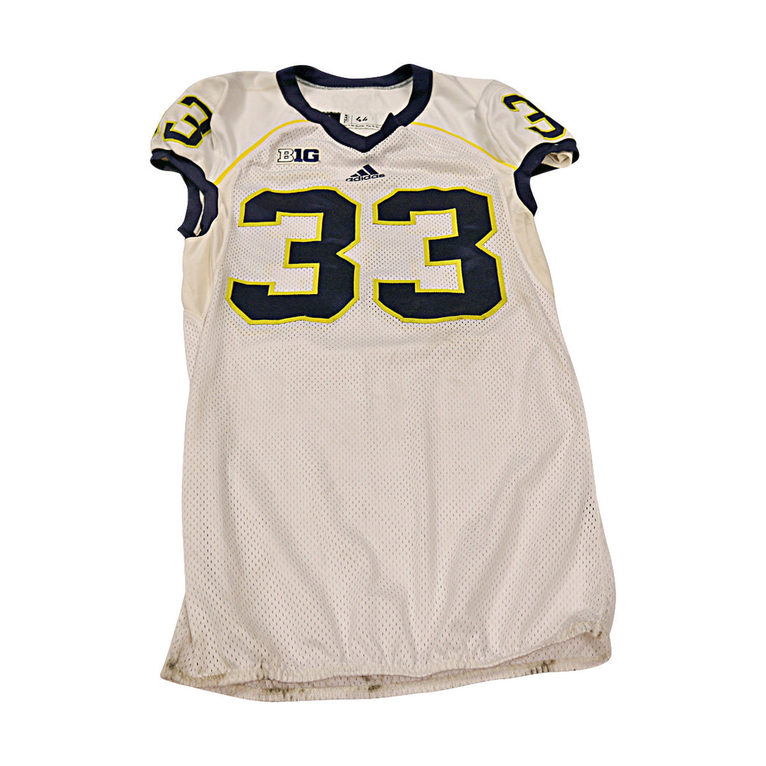 Wyatt Shallman Michigan Wolverines Team Issued 2013 #33 Away Jersey (Size 48)