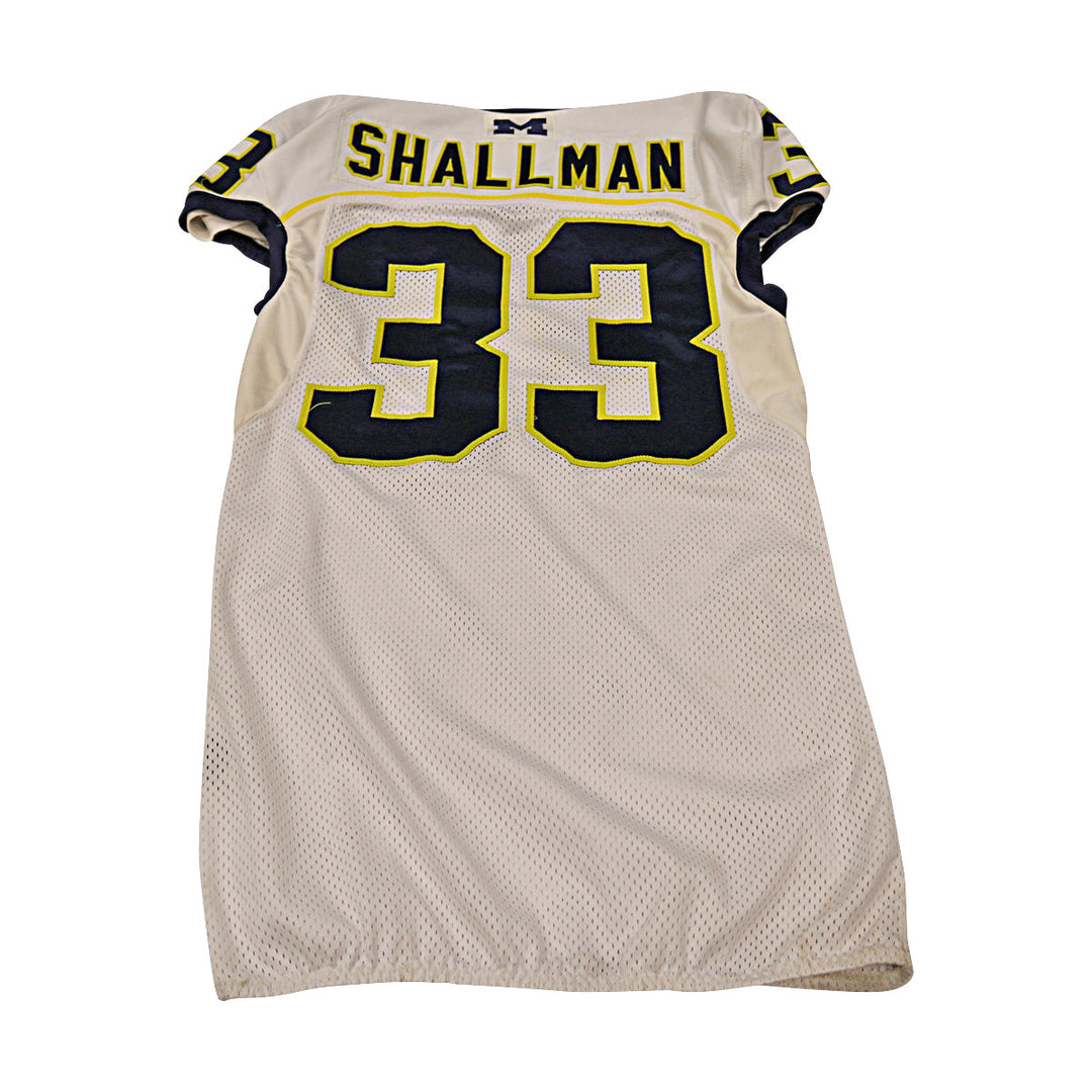 Wyatt Shallman Michigan Wolverines Team Issued 2013 #33 Away Jersey (Size 48)