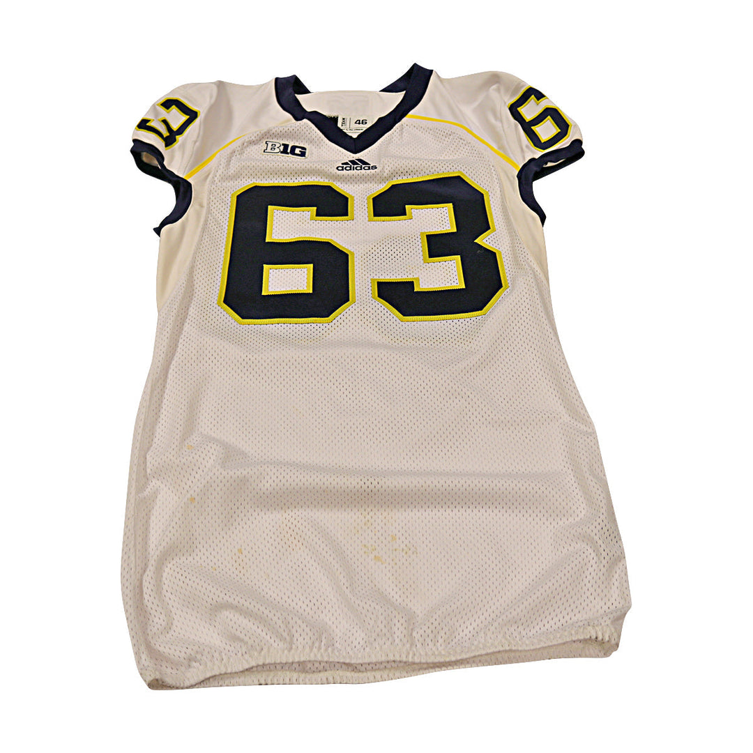 Michigan Wolverines Team Issued 2013 #63 Away Jersey (Size 46)