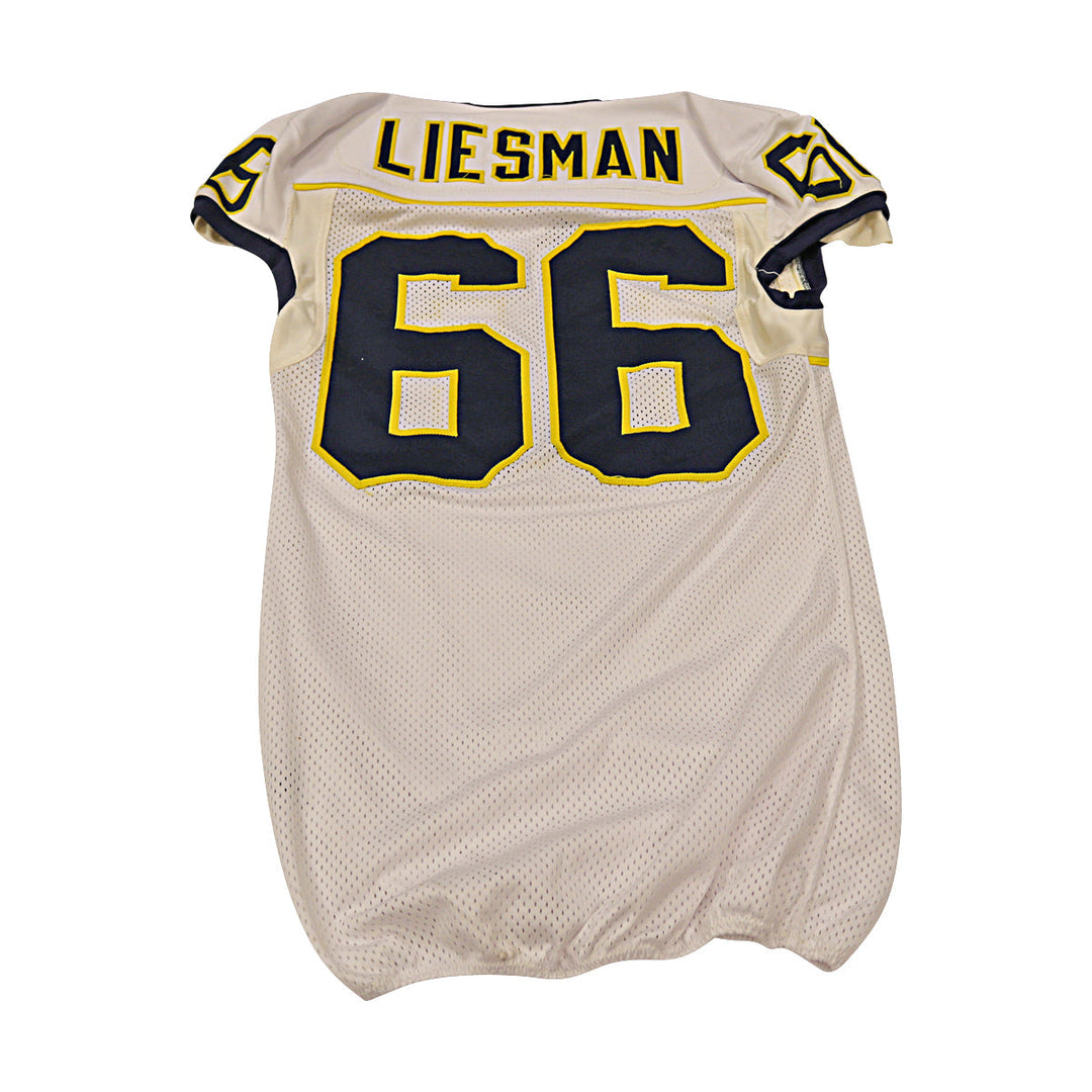 Dan Liesman Michigan Wolverines Team Issued 2013 #66 Away Jersey (Size 42)