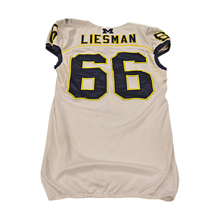 Dan Liesman Michigan Wolverines Team Issued 2013 #66 Away Jersey (Size 44)
