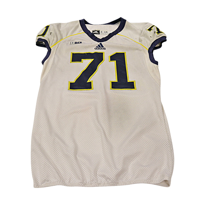 Ben Braden Michigan Wolverines Team Issued 2013 #71 Away Jersey (Size 48)