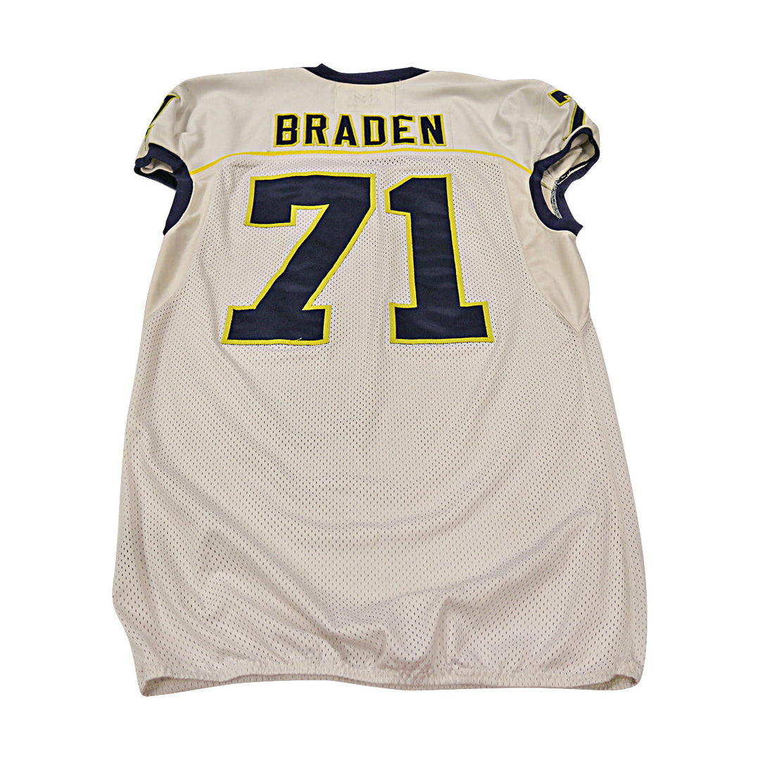 Ben Braden Michigan Wolverines Team Issued 2013 #71 Away Jersey (Size 48)