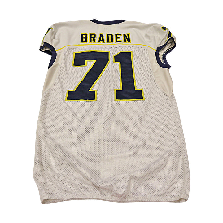 Ben Braden Michigan Wolverines Team Issued 2013 #71 Away Jersey (Size 48)