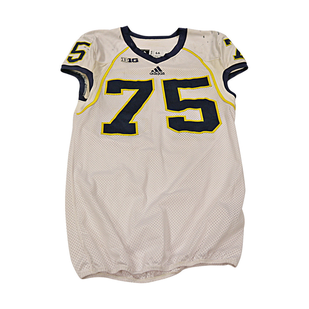 Runyan Michigan Wolverines Team Issued 2013 #75 Away Jersey (Size 46)