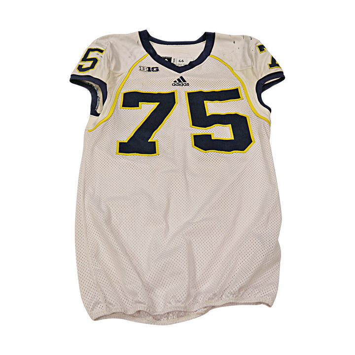 Runyan Michigan Wolverines Team Issued 2013 #75 Away Jersey (Size 46)