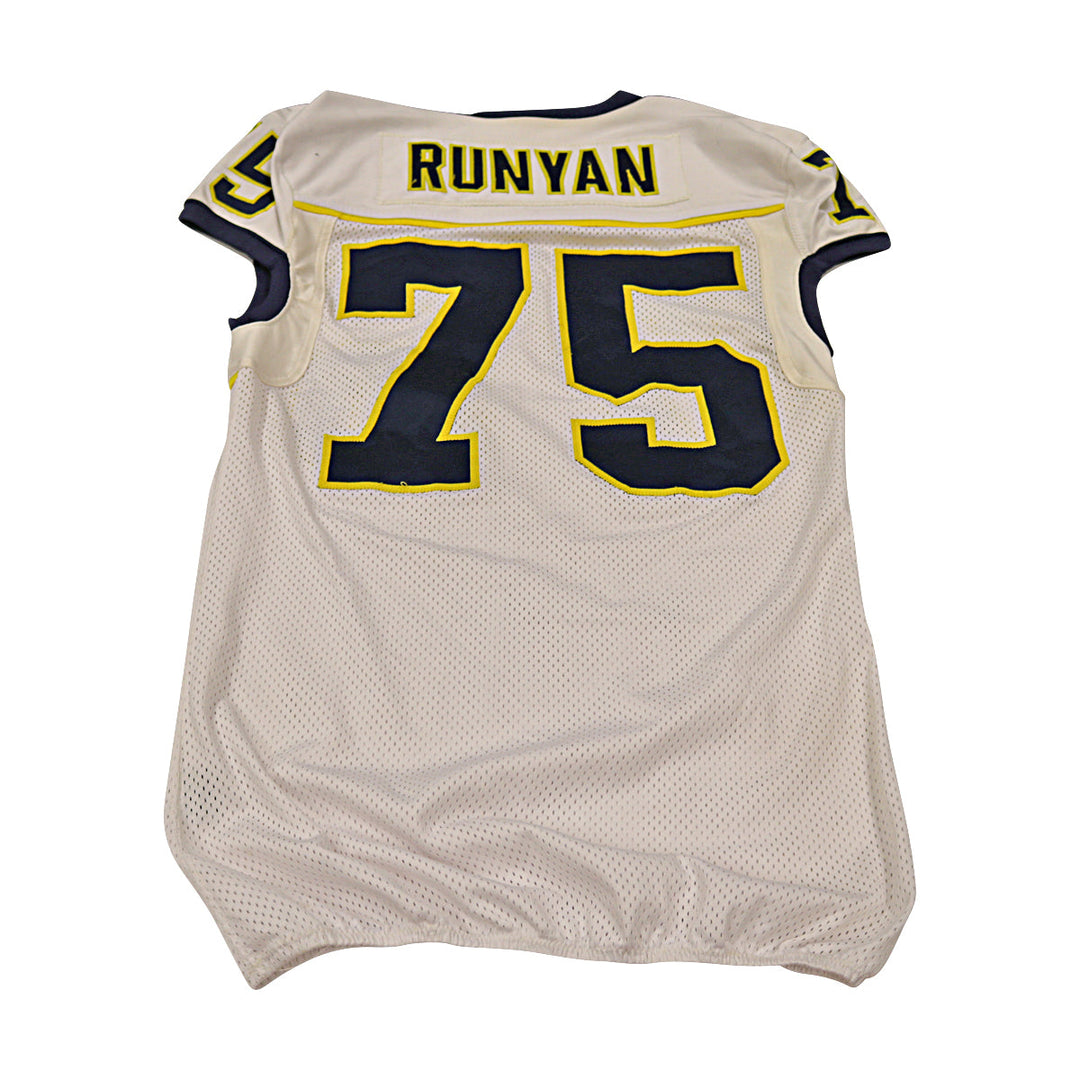 Runyan Michigan Wolverines Team Issued 2013 #75 Away Jersey (Size 46)