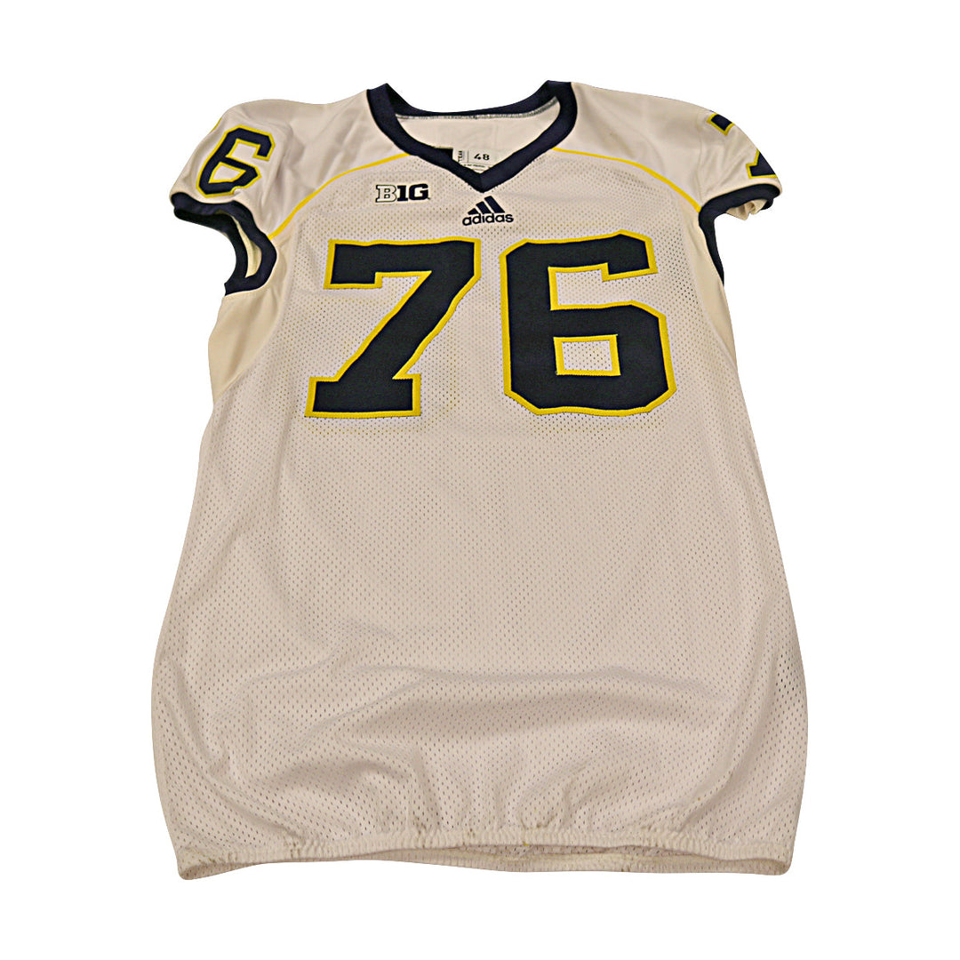 Michigan Wolverines Team Issued 2013 #76 Away Jersey (Size 48)