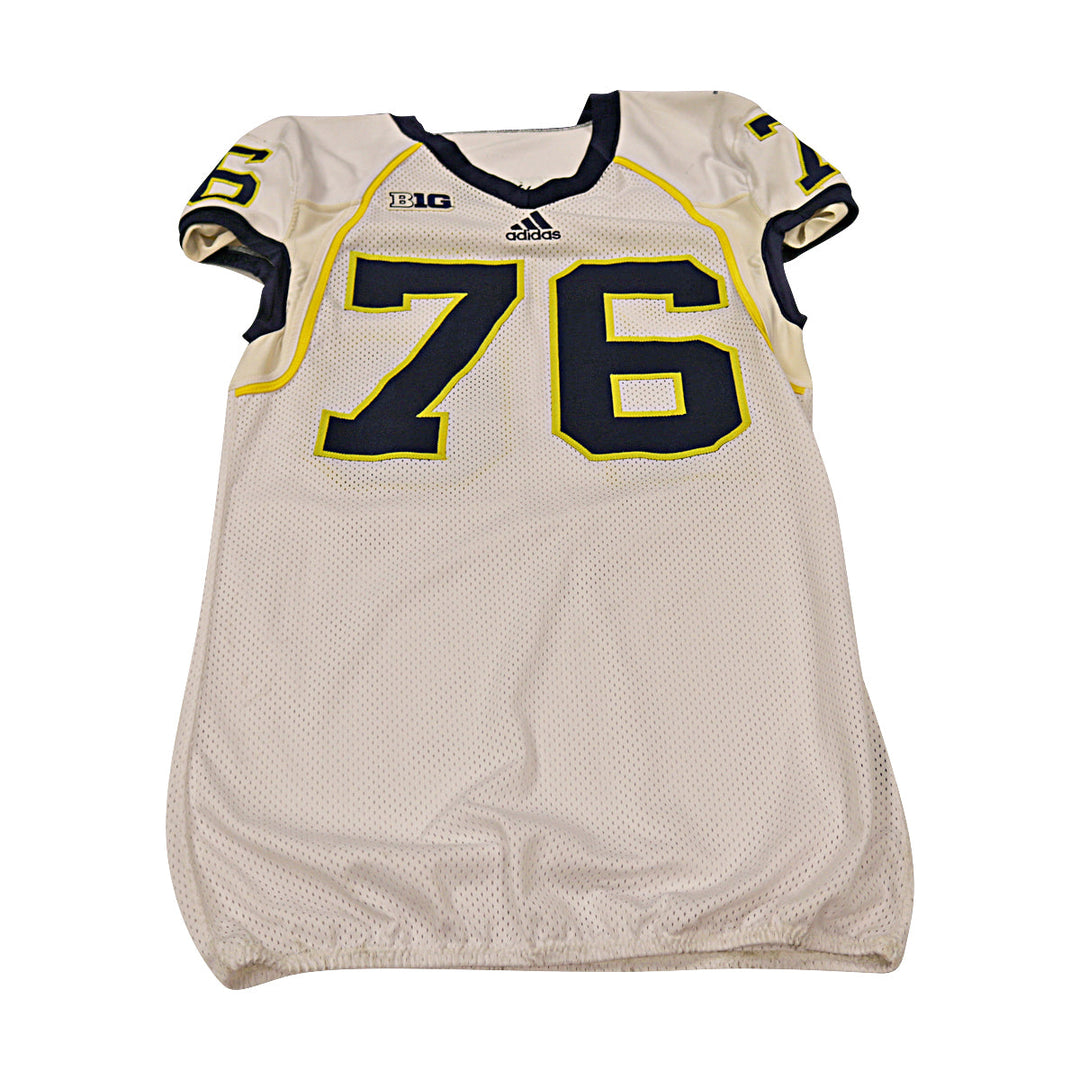 Michigan Wolverines Team Issued 2013 #76 Away Jersey (Size 46)