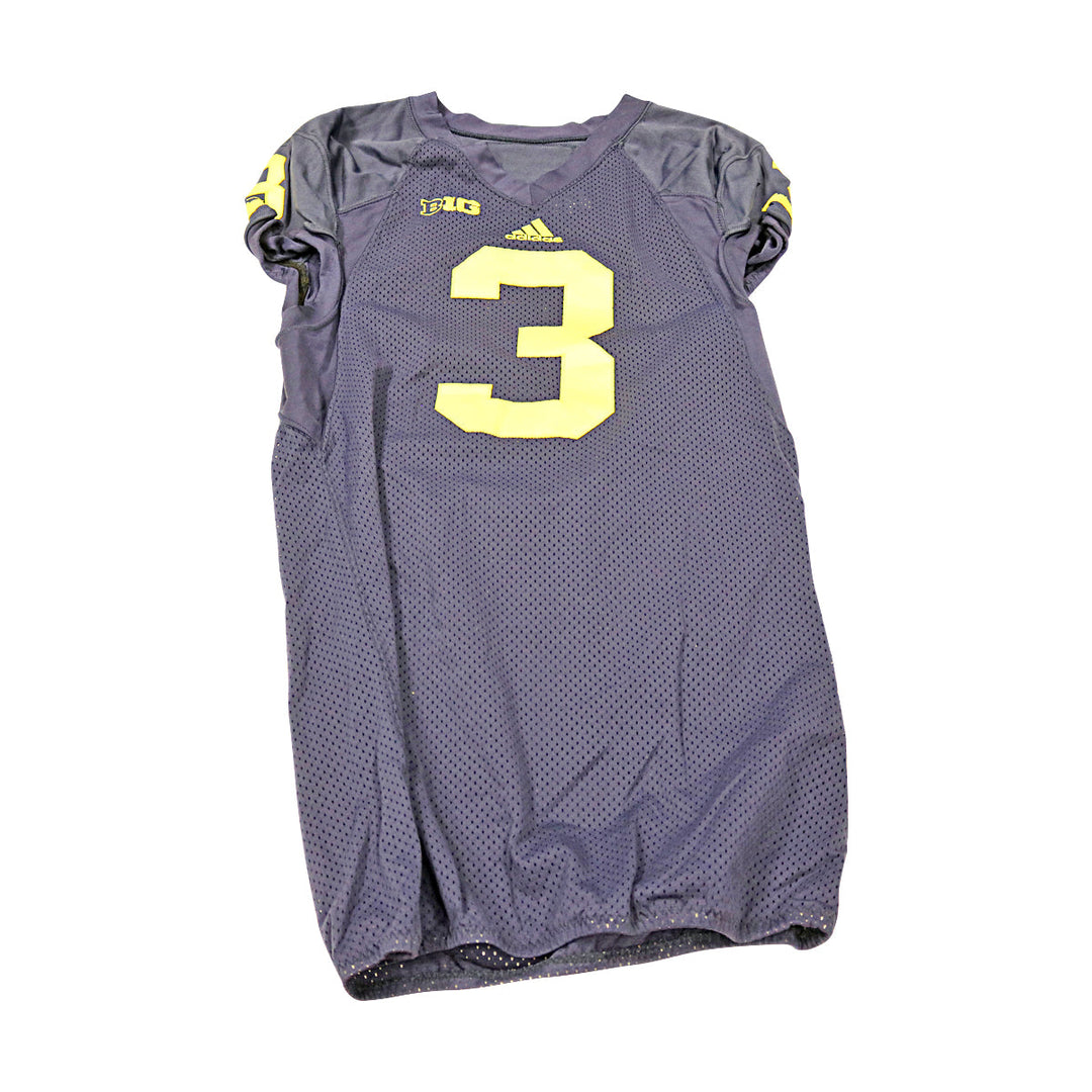 Michigan Wolverines Team Issued 2013 Blue Jersey #3 Jersey (Size: 44) 