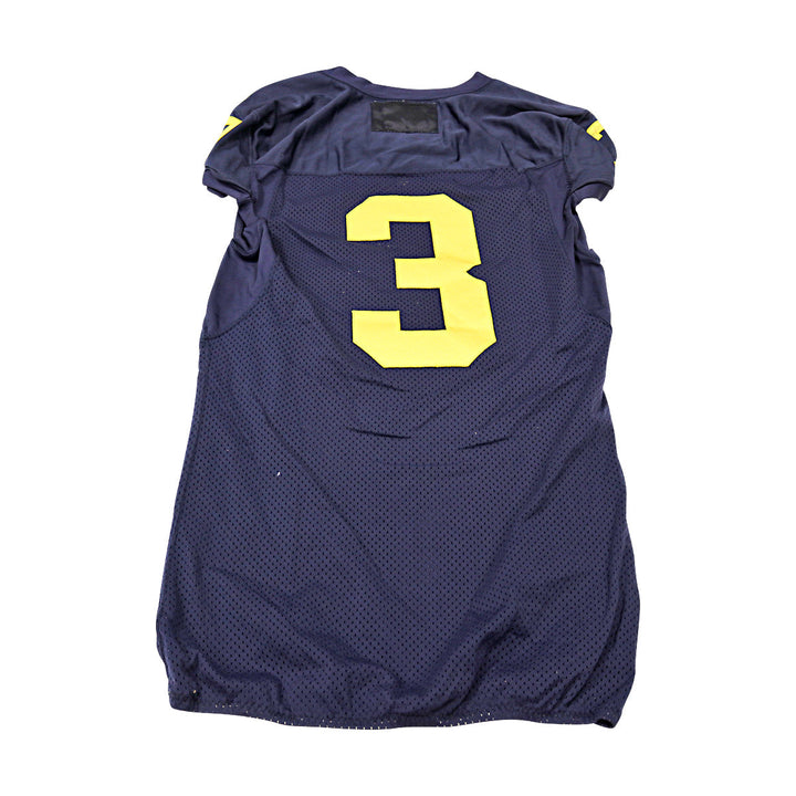 Michigan Wolverines Team Issued 2013 Blue Jersey #3 Jersey (Size: 44) 