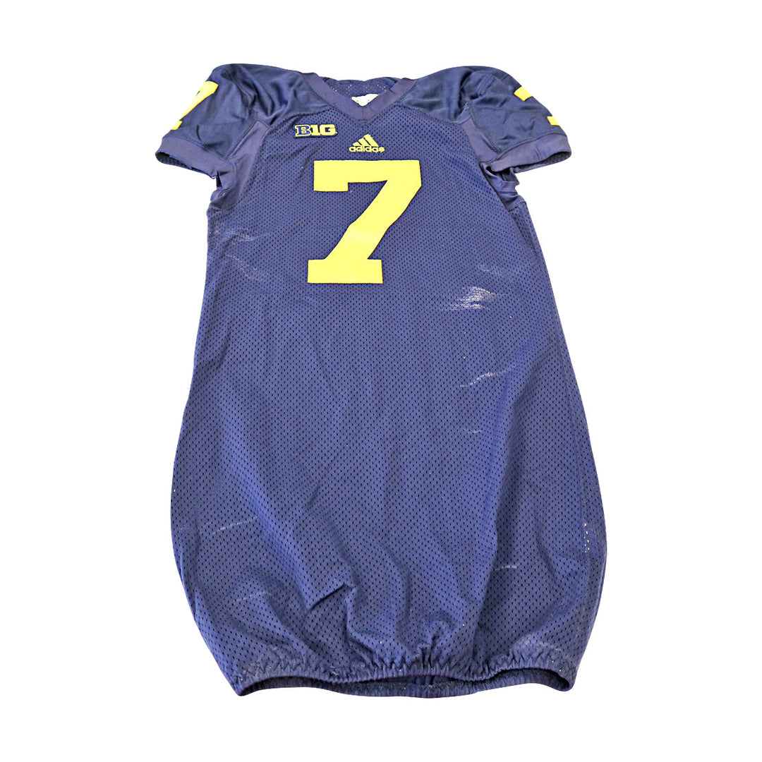 Michigan Wolverines Team Issued 2013 Blue Jersey #7 Jersey (Size: 42) 