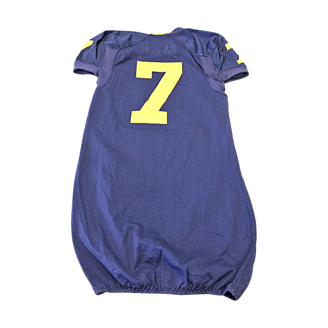 Michigan Wolverines Team Issued 2013 Blue Jersey #7 Jersey (Size: 42) 