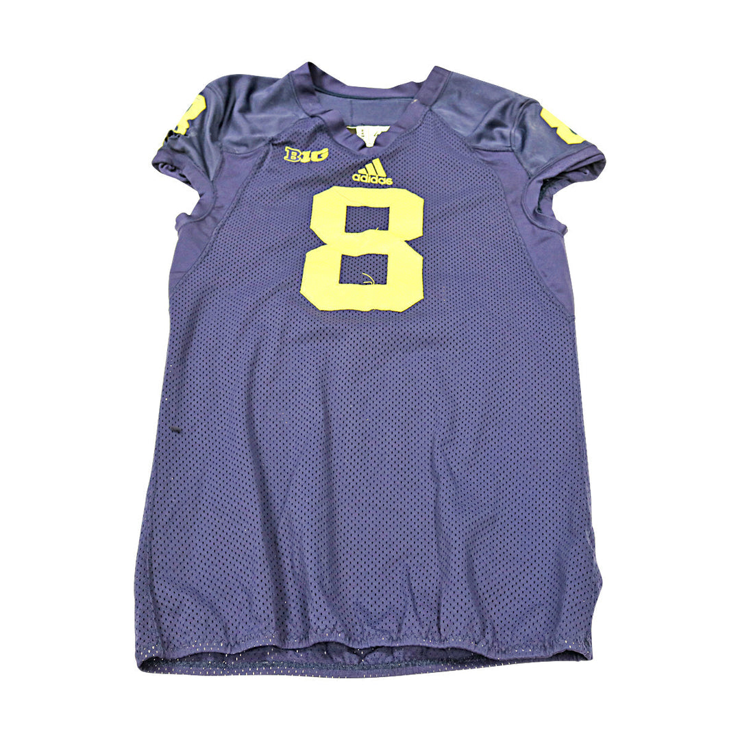 Michigan Wolverines Team Issued 2013 Blue Jersey #8 Jersey (Size: 46) 