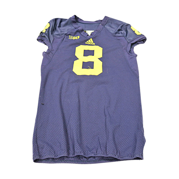 Michigan Wolverines Team Issued 2013 Blue Jersey #8 Jersey (Size: 46) 
