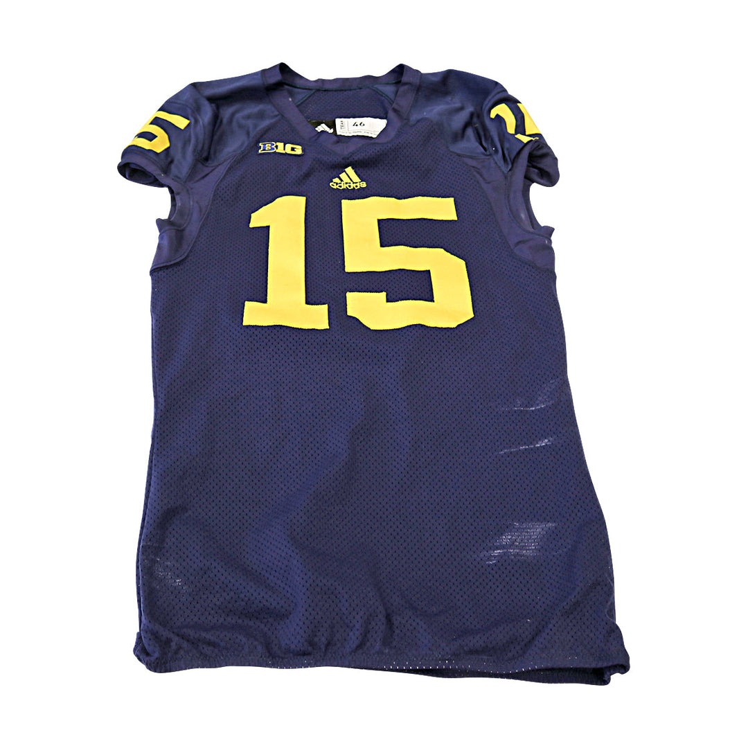 Michigan Wolverines Team Issued 2013 Blue Jersey #15 Jersey (Size: 46) 