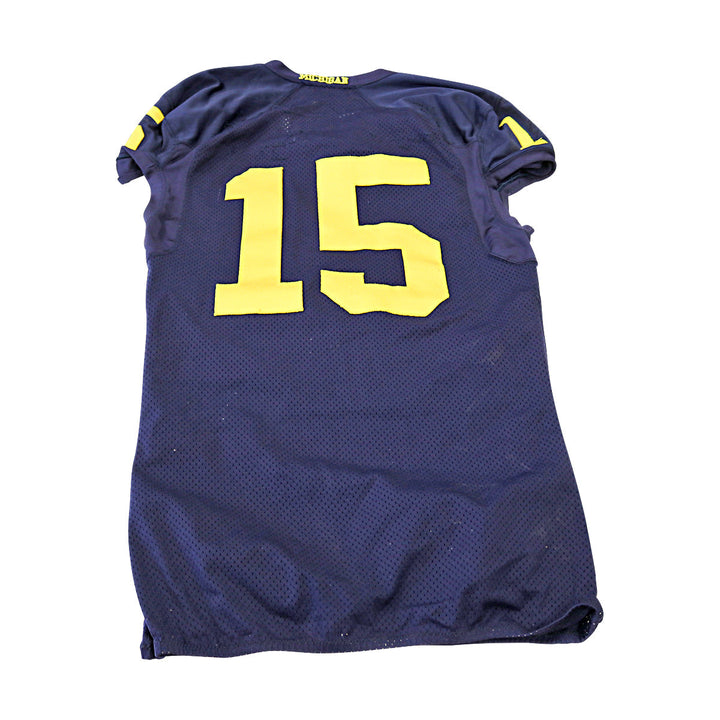 Michigan Wolverines Team Issued 2013 Blue Jersey #15 Jersey (Size: 46) 