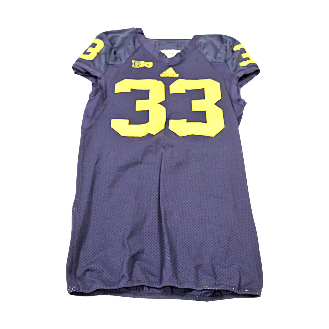 Wyatt Shallman Michigan Wolverines Team Issued 2013 Blue Jersey #33 Jersey (Size: 44) 