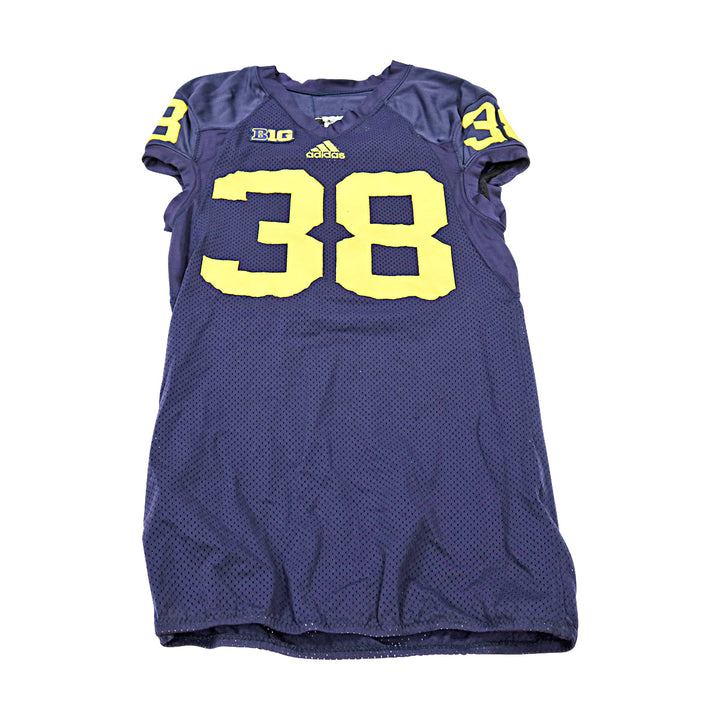 Michigan Wolverines Team Issued 2013 Blue Jersey #38 Jersey (Size: 44) 