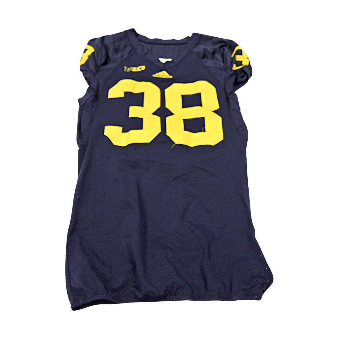 John Andrysiak Michigan Wolverines Team Issued 2013 Blue Jersey #38 Jersey (Size: 42) 