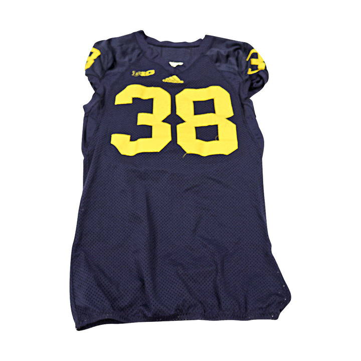 John Andrysiak Michigan Wolverines Team Issued 2013 Blue Jersey #38 Jersey (Size: 42) 