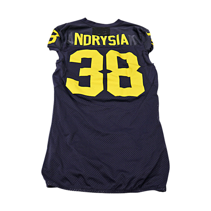 John Andrysiak Michigan Wolverines Team Issued 2013 Blue Jersey #38 Jersey (Size: 42) 