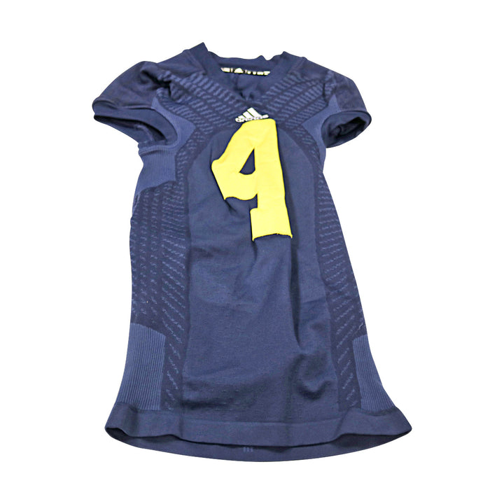Michigan Wolverines Team Issued 2014 Blue Alternates Jersey #4 Jersey (Size: M) 