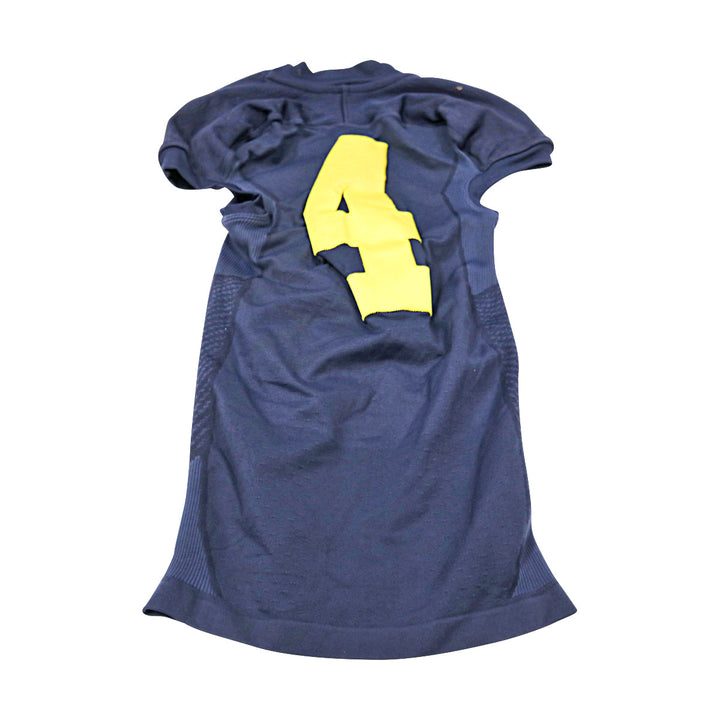 Michigan Wolverines Team Issued 2014 Blue Alternates Jersey #4 Jersey (Size: M) 