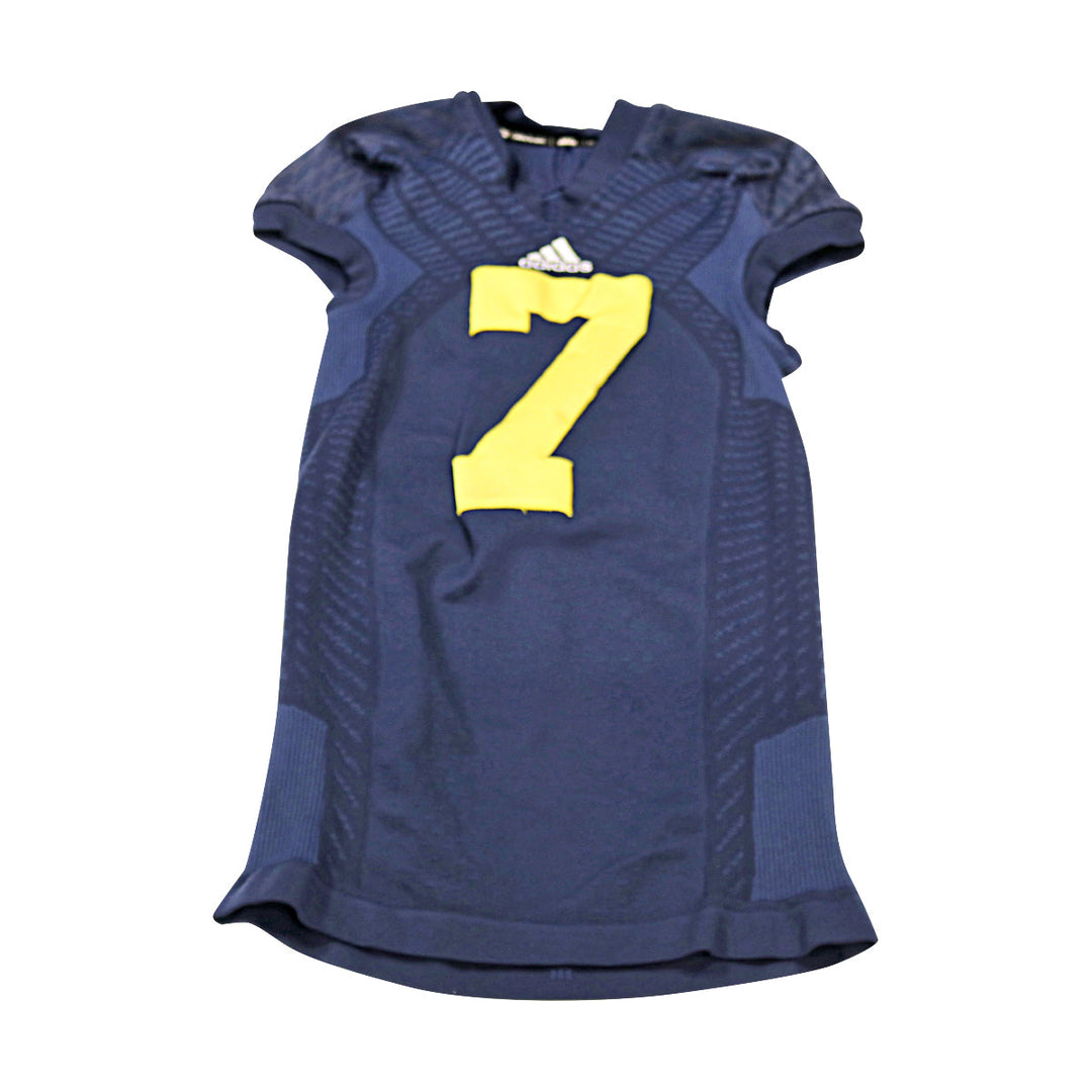 Michigan Wolverines Team Issued 2014 Blue Alternates Jersey #7 Jersey (Size: M) 