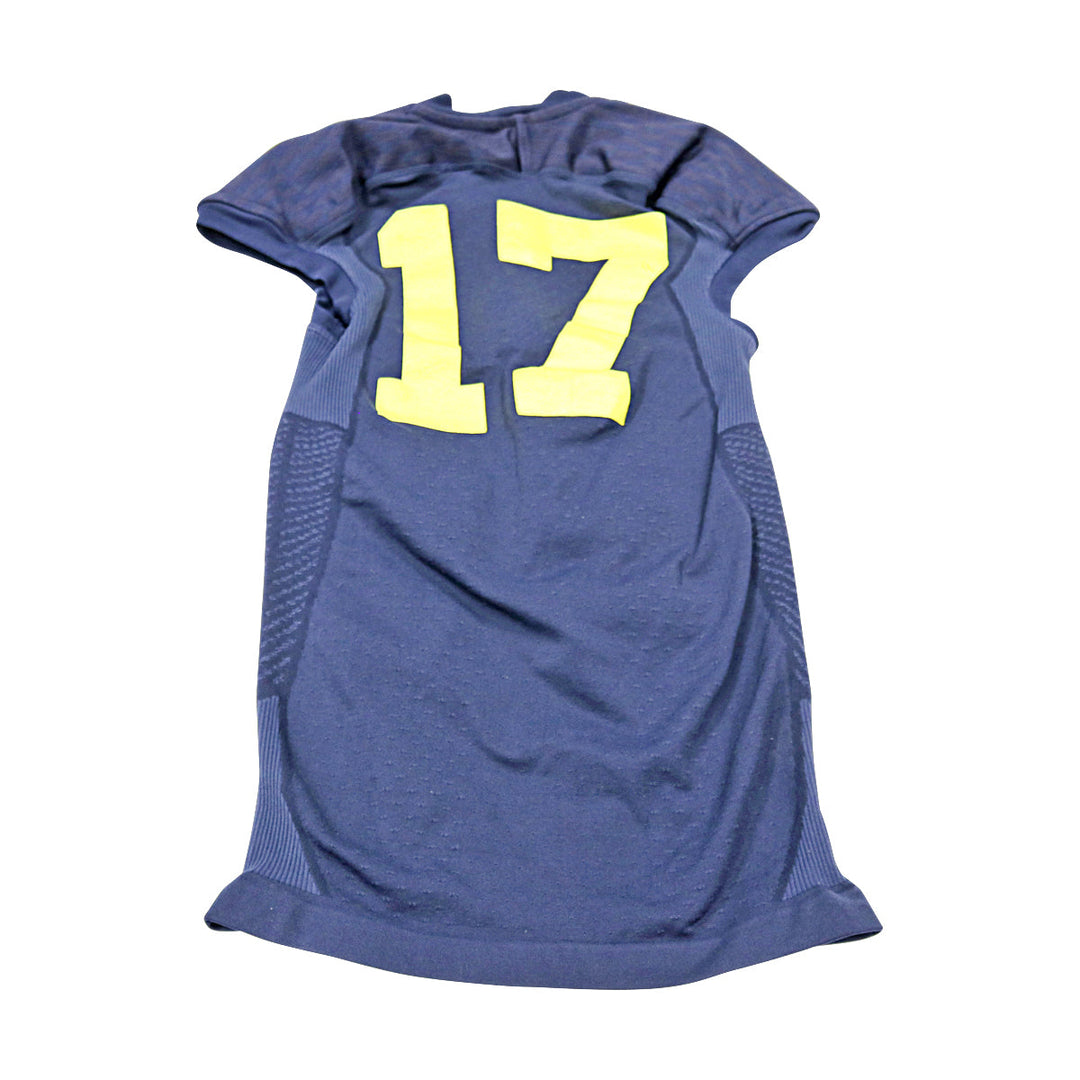 Michigan Wolverines Team Issued 2014 Blue Alternates Jersey #17 Jersey (Size: M) 