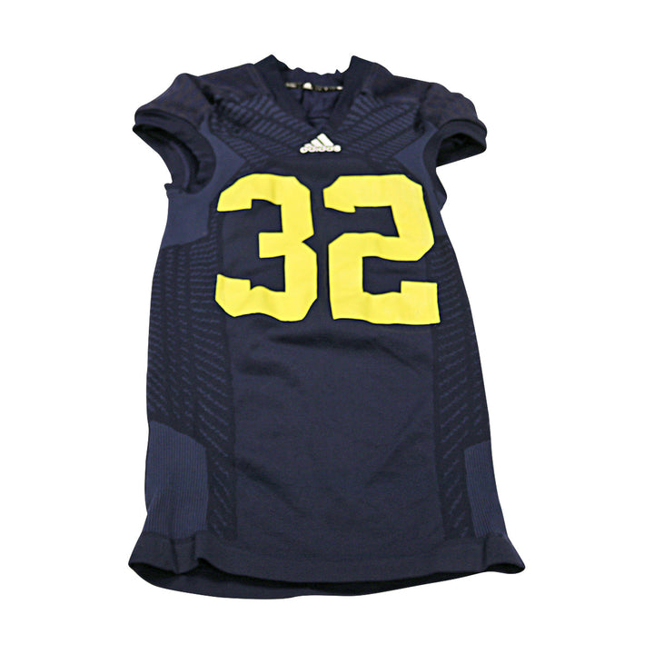 Michigan Wolverines Team Issued 2014 Blue Alternates Jersey #32 Jersey (Size: L) 