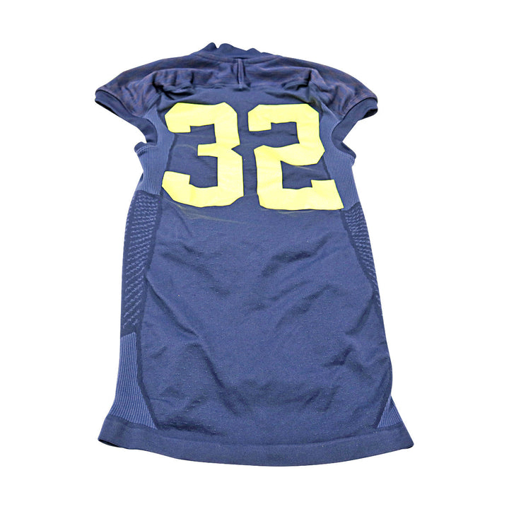 Michigan Wolverines Team Issued 2014 Blue Alternates Jersey #32 Jersey (Size: L) 