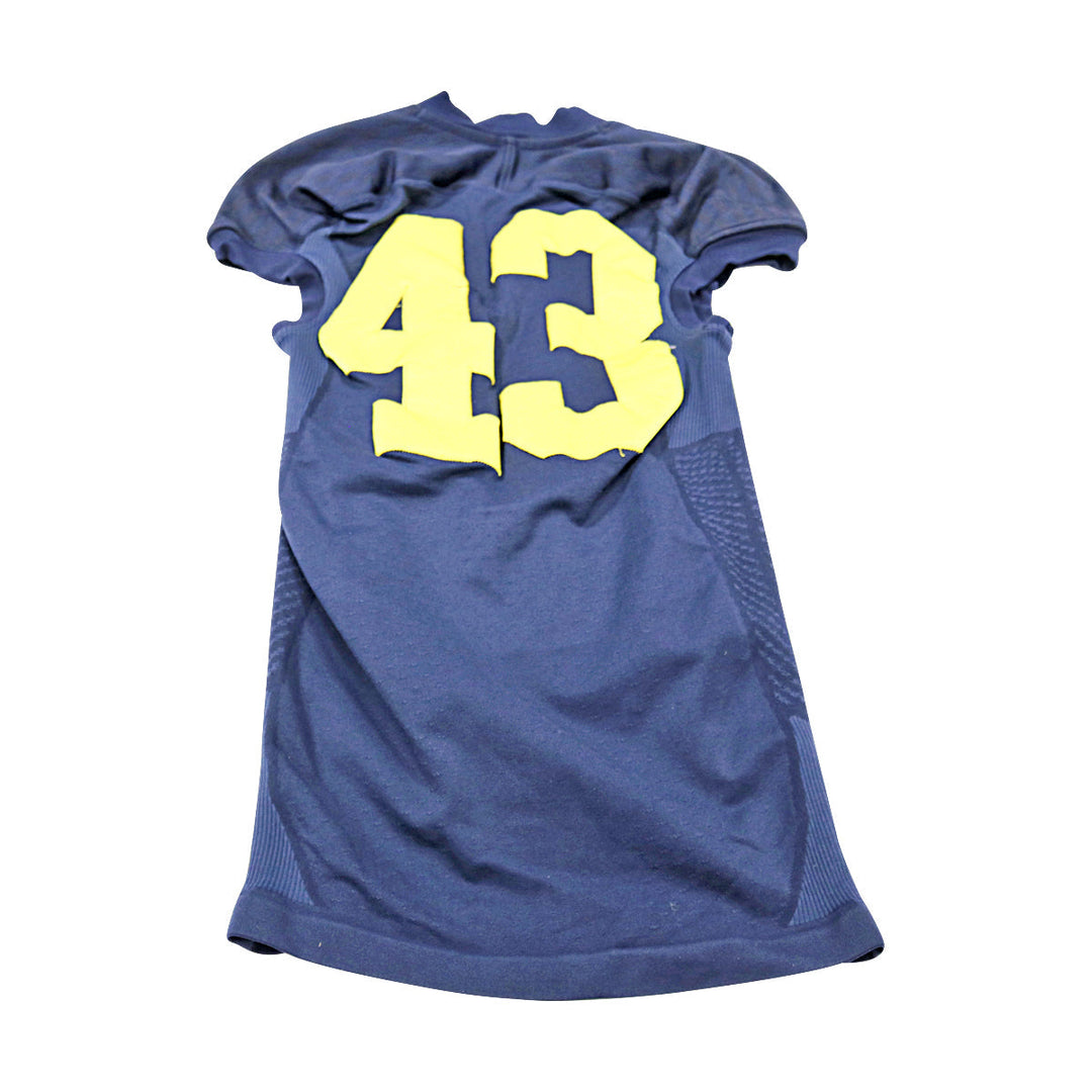 Michigan Wolverines Team Issued 2014 Blue Alternates Jersey #43 Jersey (Size: L) 