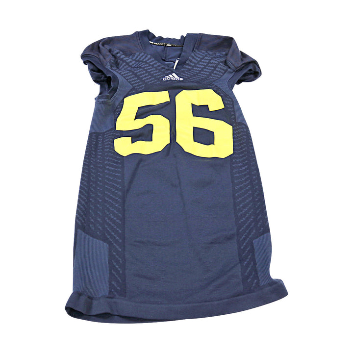 Michigan Wolverines Team Issued 2014 Blue Alternates Jersey #56 Jersey (Size: XL) 