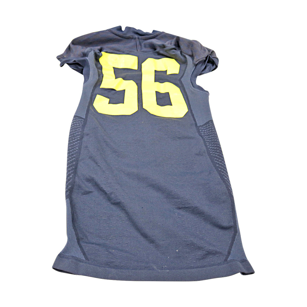 Michigan Wolverines Team Issued 2014 Blue Alternates Jersey #56 Jersey (Size: XL) 