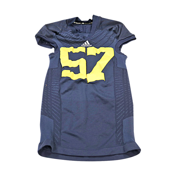 Michigan Wolverines Team Issued 2014 Blue Alternates Jersey #57 Jersey (Size: L) 