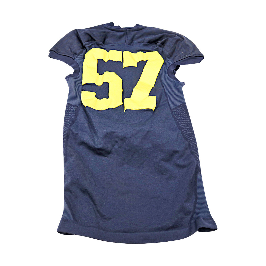 Michigan Wolverines Team Issued 2014 Blue Alternates Jersey #57 Jersey (Size: L) 