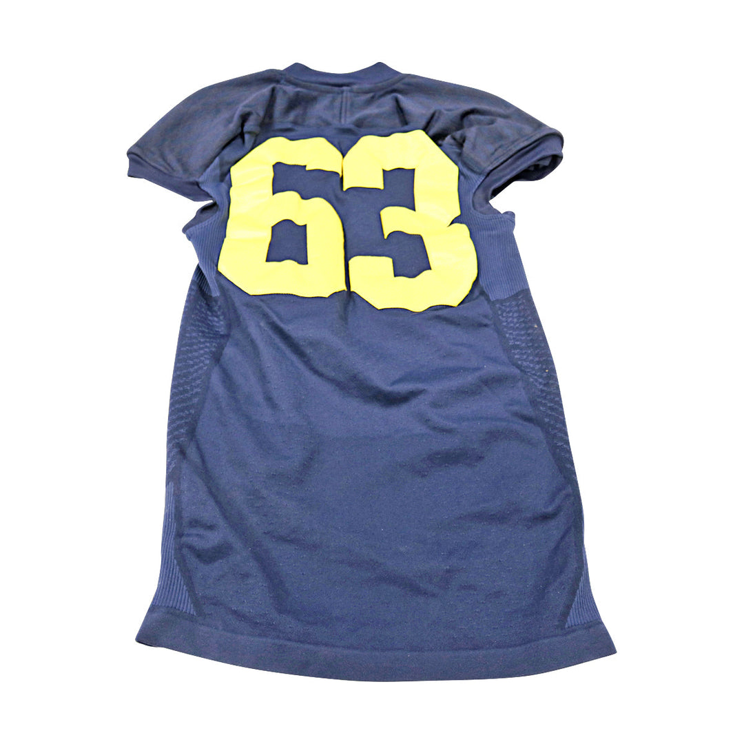 Michigan Wolverines Team Issued 2014 Blue Alternates Jersey #63 Jersey (Size: XL) 