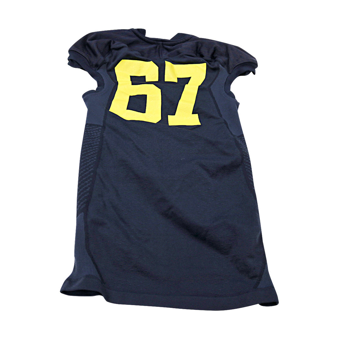 Michigan Wolverines Team Issued 2014 Blue Alternates Jersey #67 Jersey (Size: XL) 