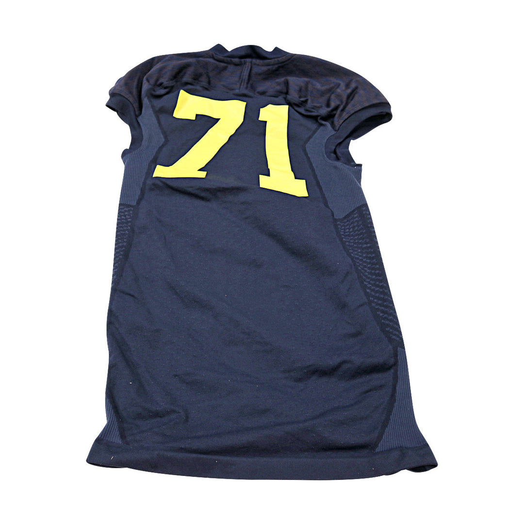 Michigan Wolverines Team Issued 2014 Blue Alternates Jersey #71 Jersey (Size: 2XL) 