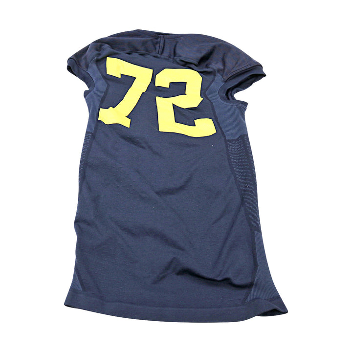 Michigan Wolverines Team Issued 2014 Blue Alternates Jersey #72 Jersey (Size: XL) 